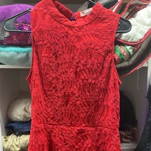 Red Francescas Lace Romper